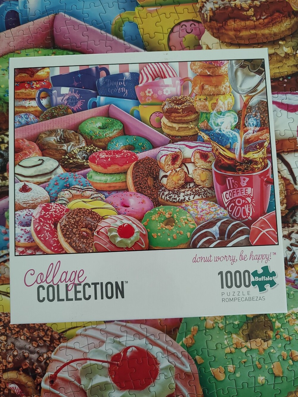 Buffalo Don't Worry Be Happy Donuts And Coffee 1,000 Piece Jigsaw Puzzle